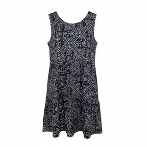 Lucky Brand Navy and White Patterned Top